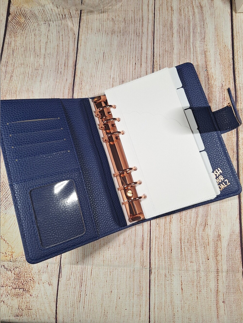 Navy A6 Wallet With Cash Envelopes, Navy Cash Wallet, Navy Binder, Navy Planner